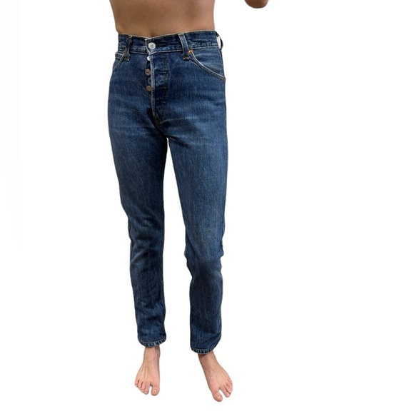 Levi's Redone 23" Button Fly Distressed Straight Leg Jeans - Picture 2 of 12